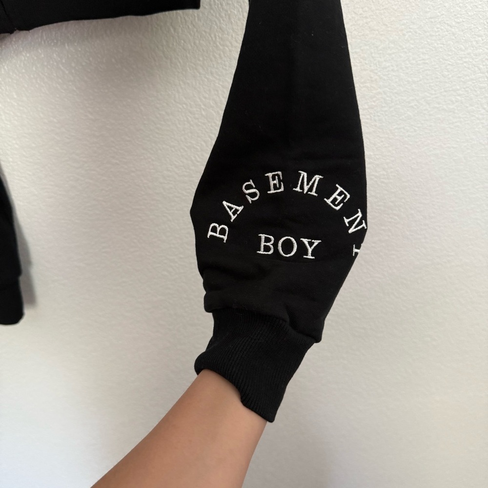 NEW Basement Boy 2021 Cropped Zip Up Jacket XL Black Gray - Picture 4 of 7